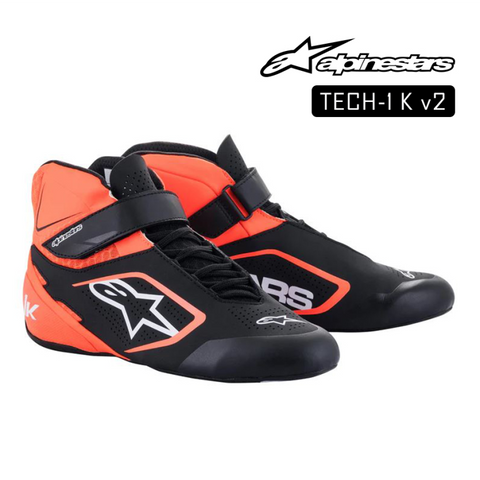 Tech 1 K Boots - Black Orange Fluro