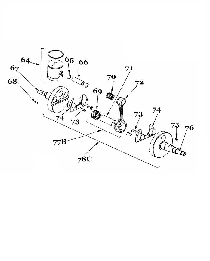 Mini Rok Crankshaft and Piston