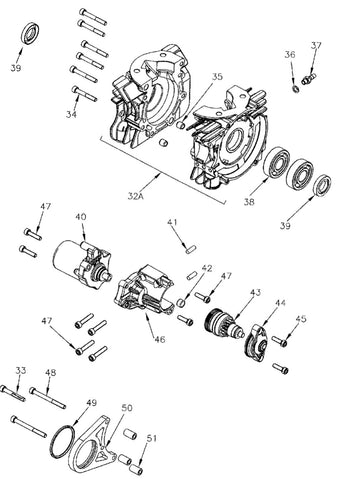 Mini Rok Crankcase and Starter Motor
